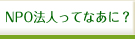 NPO法人ってなあに？