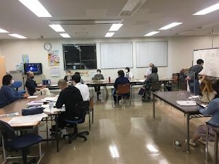 会議室で企画会議をしている