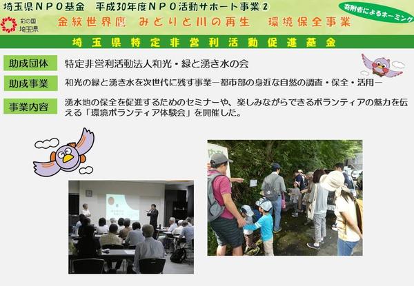 特定非営利活動法人和光・緑と湧き水の会(和光の緑と湧き水を次世代に残す事業)