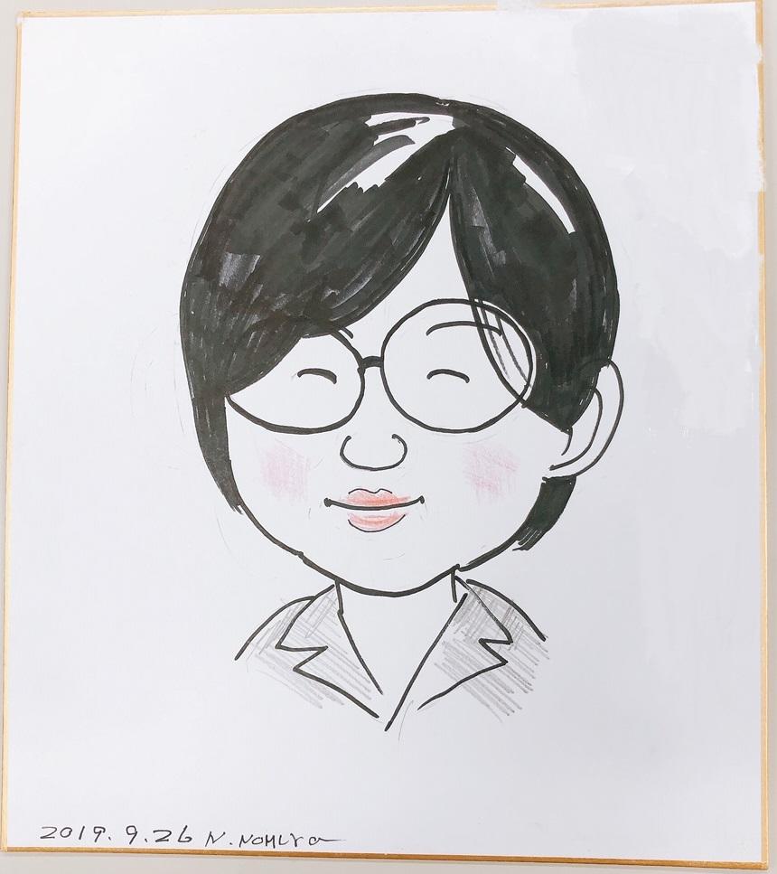 野村さんが描いた似顔絵の写真